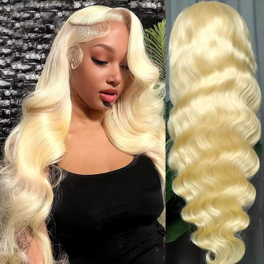 Lace Wig Body Wave |100% Human Hair Wigs Brazilian |Blonde 613|Natural Color|230 Density Wig