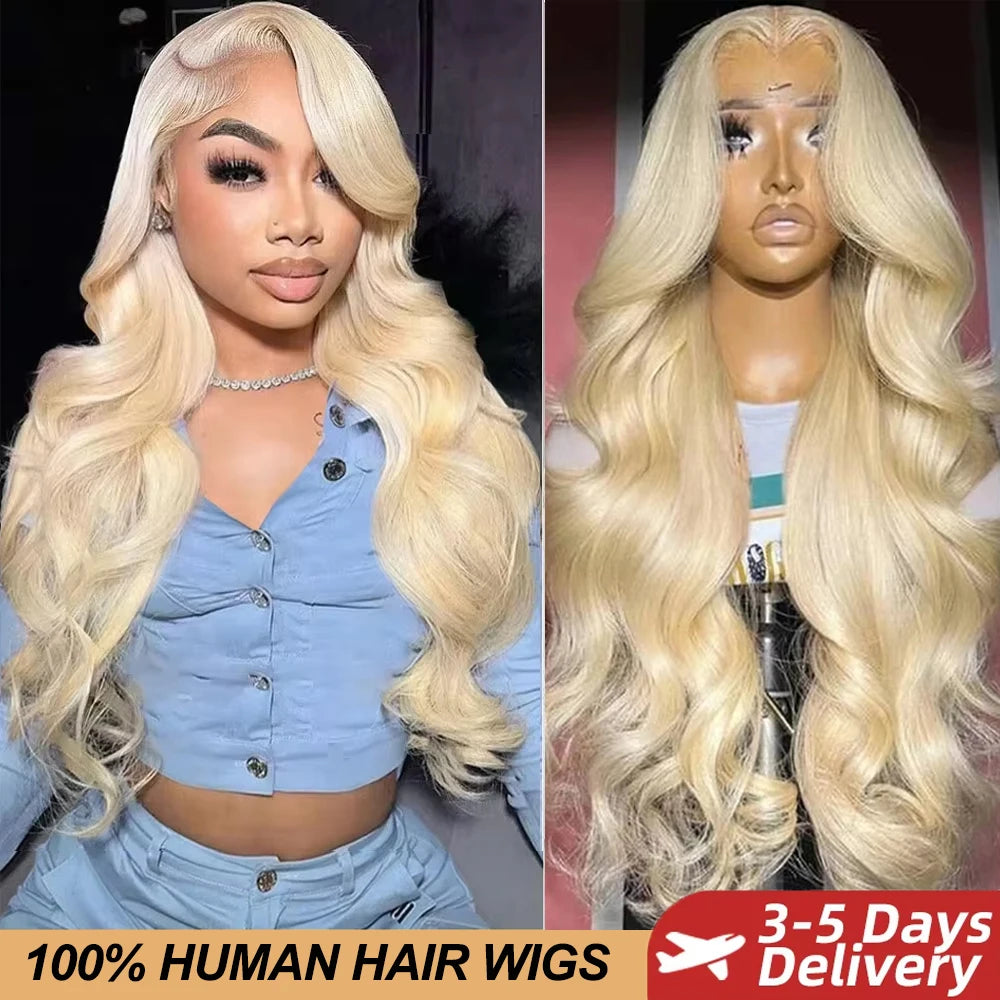 Lace Wig Body Wave |100% Human Hair Wigs Brazilian |Blonde 613|Natural Color|230 Density Wig