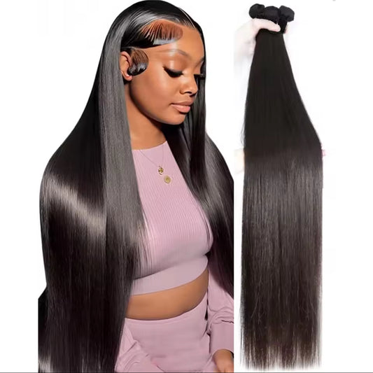 Straight Human Hair | 5x5| 6x6 Closure| Brazilian Raw Bundles 100%