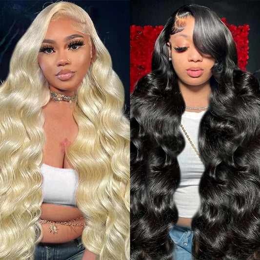 Lace Wig Body Wave |100% Human Hair Wigs Brazilian |Blonde 613|Natural Color|230 Density Wig