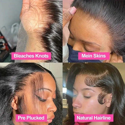 Bob Wig Human Hair 100%| 13x6 HD Lace Frontal Wigs Brazilian |13x4 Transparent Lace Front Wigs