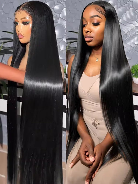 HD Transparent Bone Straight Lace Front Wigs 200 Density Brazilian Human Hair Wigs