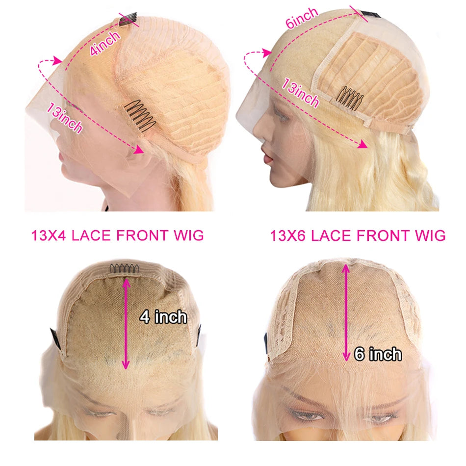HD Transparent 13 x6| 613 Blonde Lace Frontal Human Hair Wigs| Human Hair Wigs Can Be Dyed Any Color